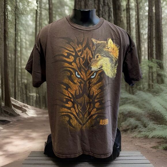 VTG Discovery Channel Crocodile Hunter Animal Planet Wolf Shirt Sun Faded - Picture 1 of 13